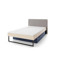 JUGENDBETT Sinus in Beige, Eiche & Marineblau Liegefläche 120 x 200 cm - Braun, Holzwerkstoff
