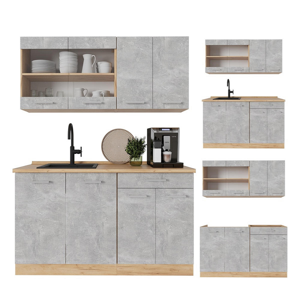 Honigeiche/Grau, Holzwerkstoff (140/81.6/60cm) - Vicco