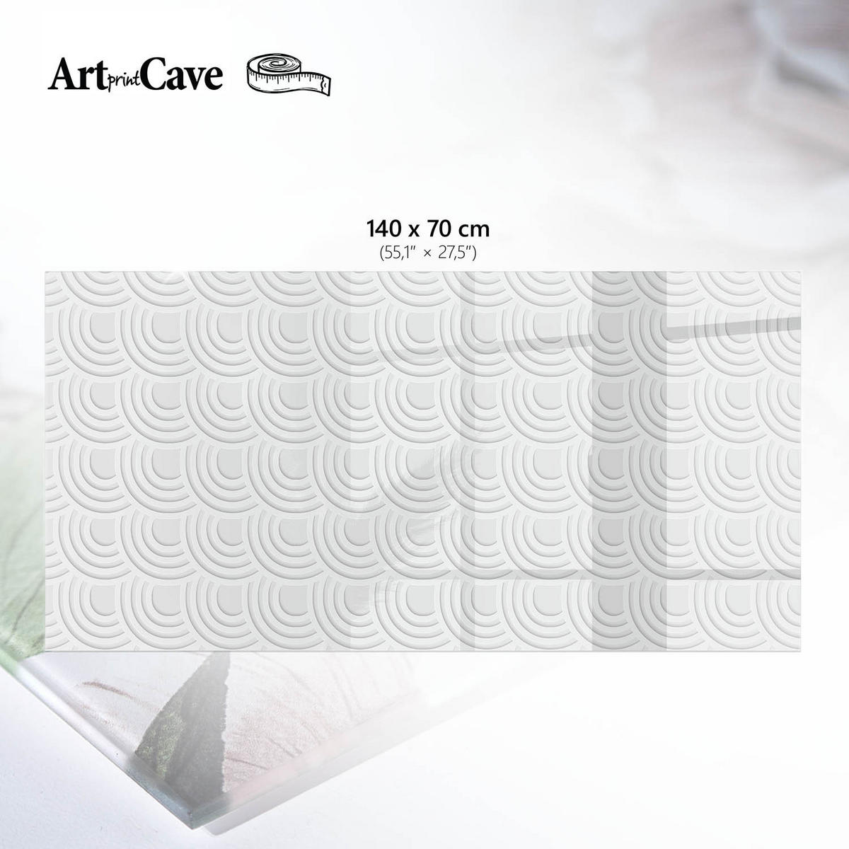TISCHPLATTE 140x70 cm – Elegantes Muster - Dunkelblau, Glas (140/70/0.4cm) - Wallfluent