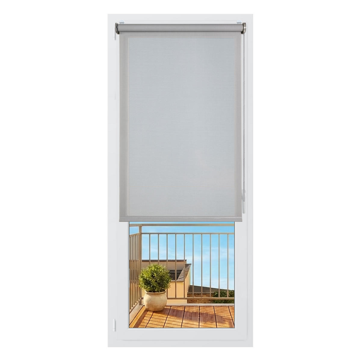 SCREEN-ROLLO Plus Easyfix Grau 45x180 - Grau, Kunststoff (45/180/1cm) - STORESDECO
