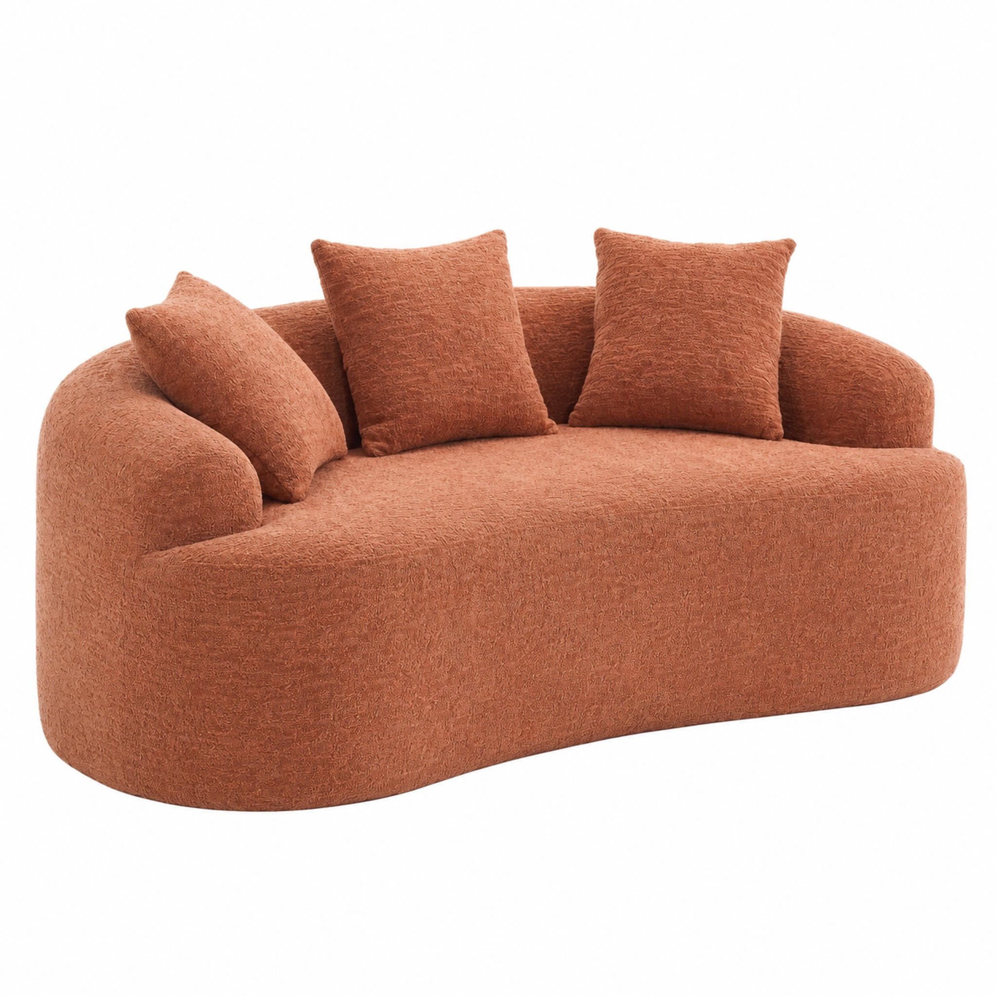 SOFA 2-Sitzer extra tiefe Sitzfläche Chenille Coral - Braun, Kunststoff (153/63/94cm) - Meubliv