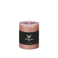 STUMPENKERZE Rustik Marble Style Rosenholz 80 x Ø 68 mm, 1 Stück - Rosa, Paraffin (8cm) - Wiedemann Kerzen