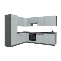 ECKKÜCHE Fame-Line Hellblau-grau/Anthrazit 227 x 287 cm, AP Anthrazit - Anthrazit/Hellblau, Holzwerkstoff (287/81.6/60cm) - Vicco