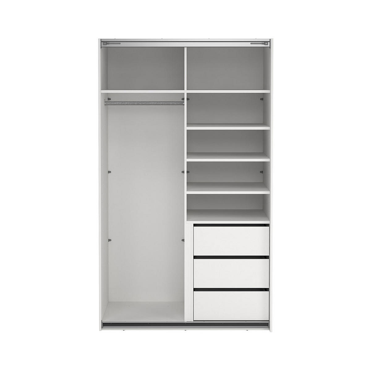 SCHIEBETÜRENSCHRANK, Catania, Weiß, Holzwerkstoff, 119 x 67 x 201 cm - Weiß, Holzwerkstoff (119/201/67cm) - ebuy24