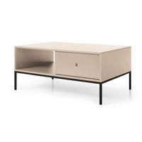 TISCH Beige MONAKO Mit Schwarzem Gestell Mit Metallgestell - Beige, Holzwerkstoff (1/68/46.2cm) - Sepro Meble