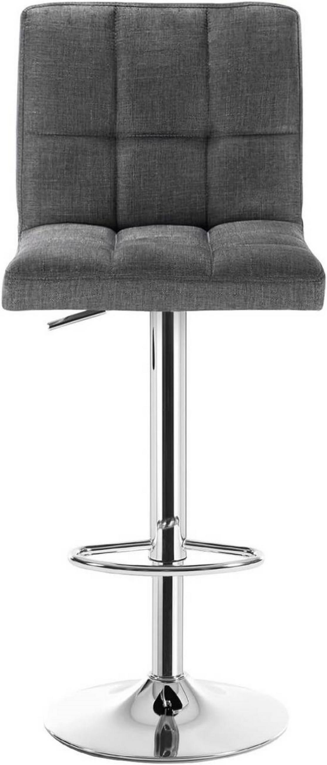 BARHOCKER drehbar, Leinen, Dunkelgrau - Dunkelgrau/Silberfarben, Textil/Metall (44/92/38.5cm) - Woltu