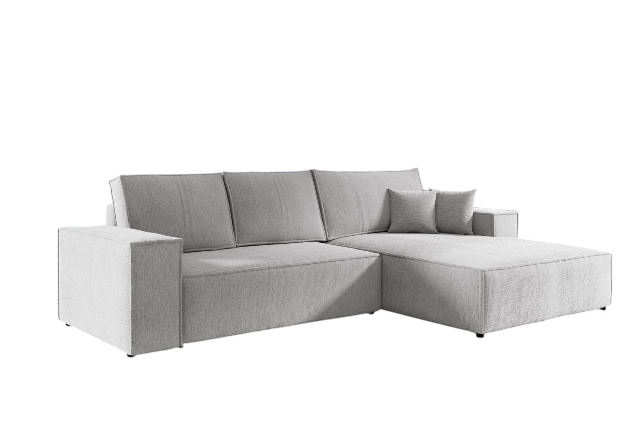 ECKSOFA Corunia In Aragon - Hellgrau, Holzwerkstoff/Textil (294/185cm) - Fun Möbel