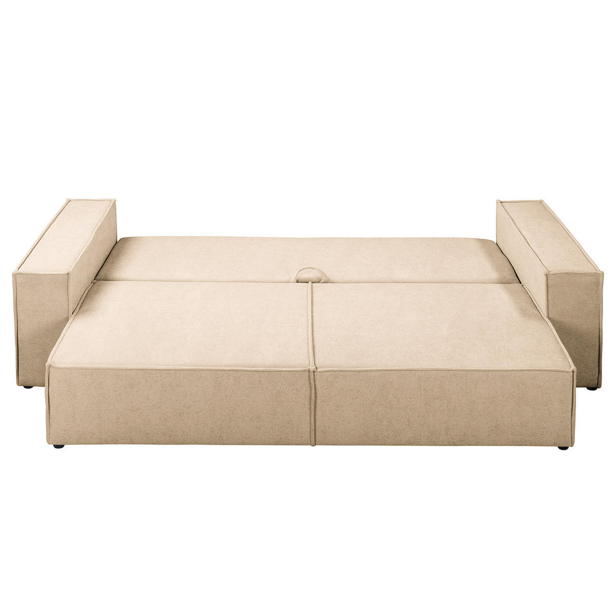 SCHLAFSOFA - Bouclé - Beige/Schwarz, Kunststoff/Textil (255/70/105cm) - home24