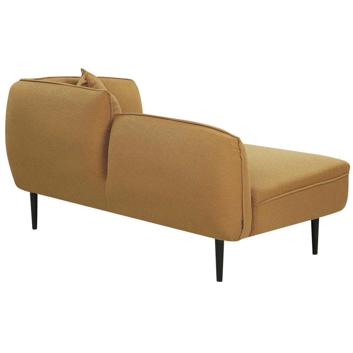 CHAISELONGUE Bouclé senfgelb rechtsseitig Chevannes - Gelb/Schwarz, Textil (138/74/77cm) - Beliani
