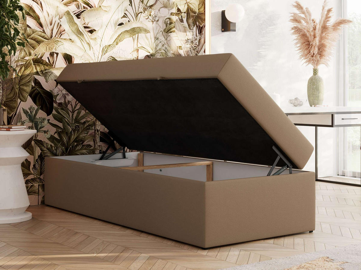 BOXBETT ZERO 90/200 - Braun Plüsch - H4 - Topper T25 - Braun, Textil (90/200cm) - MKS