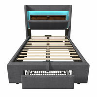 POLSTERBETT 90x200cm in Grau Leinen,ohne Matratze - Grau, Textil (90/200cm)