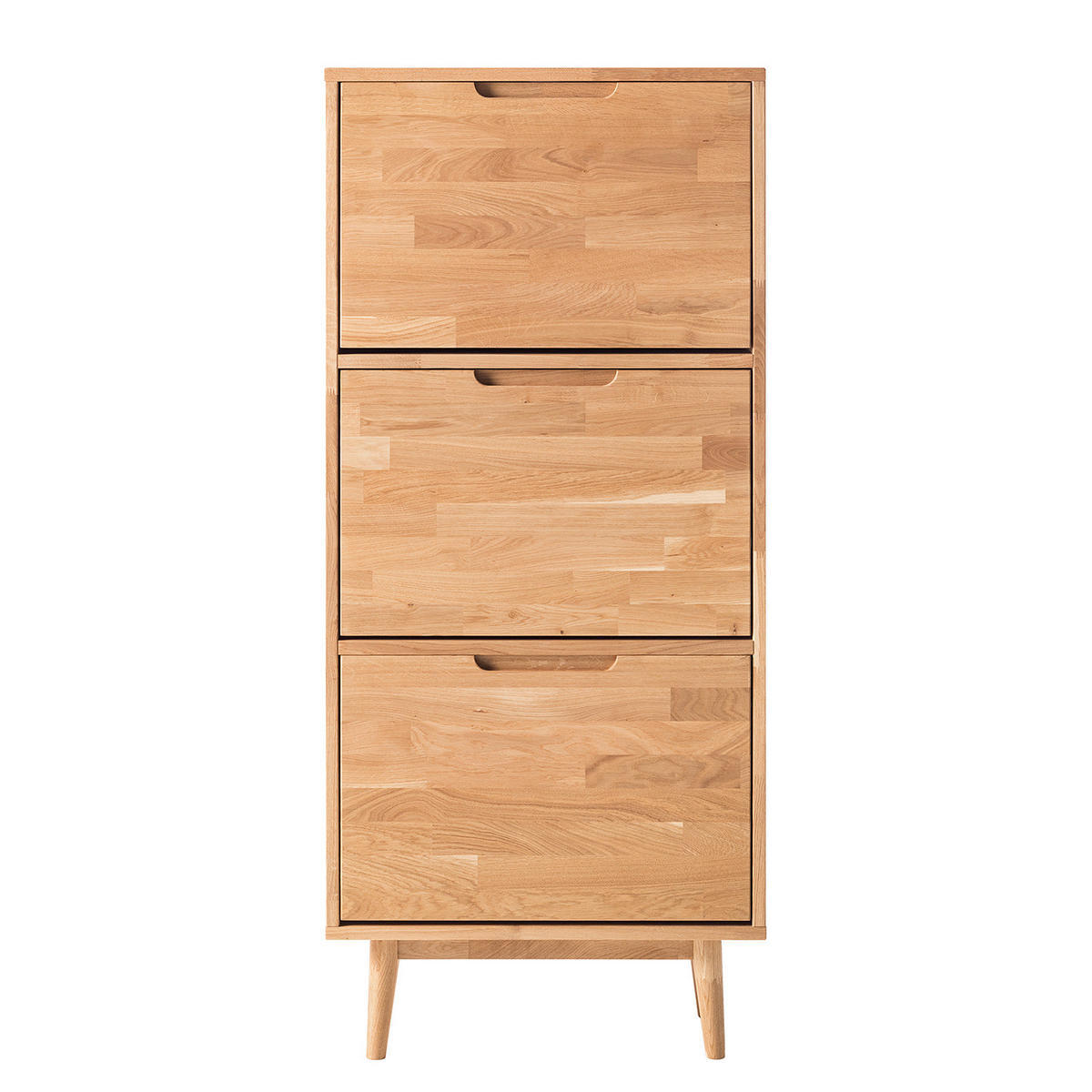 SCHUHKIPPER - Eiche massiv - Eichefarben/Braun, Holz (65/147/31cm) - home24