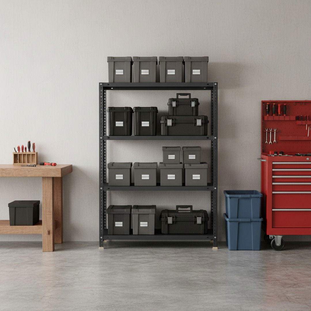 SCHRAUBREGAL PANDA MID | HxBxT 150x110x50cm | 4 Fachböden | Fachlast 90kg | Anthrazit - Anthrazit, Metall (110/150/50cm) - PROREGAL