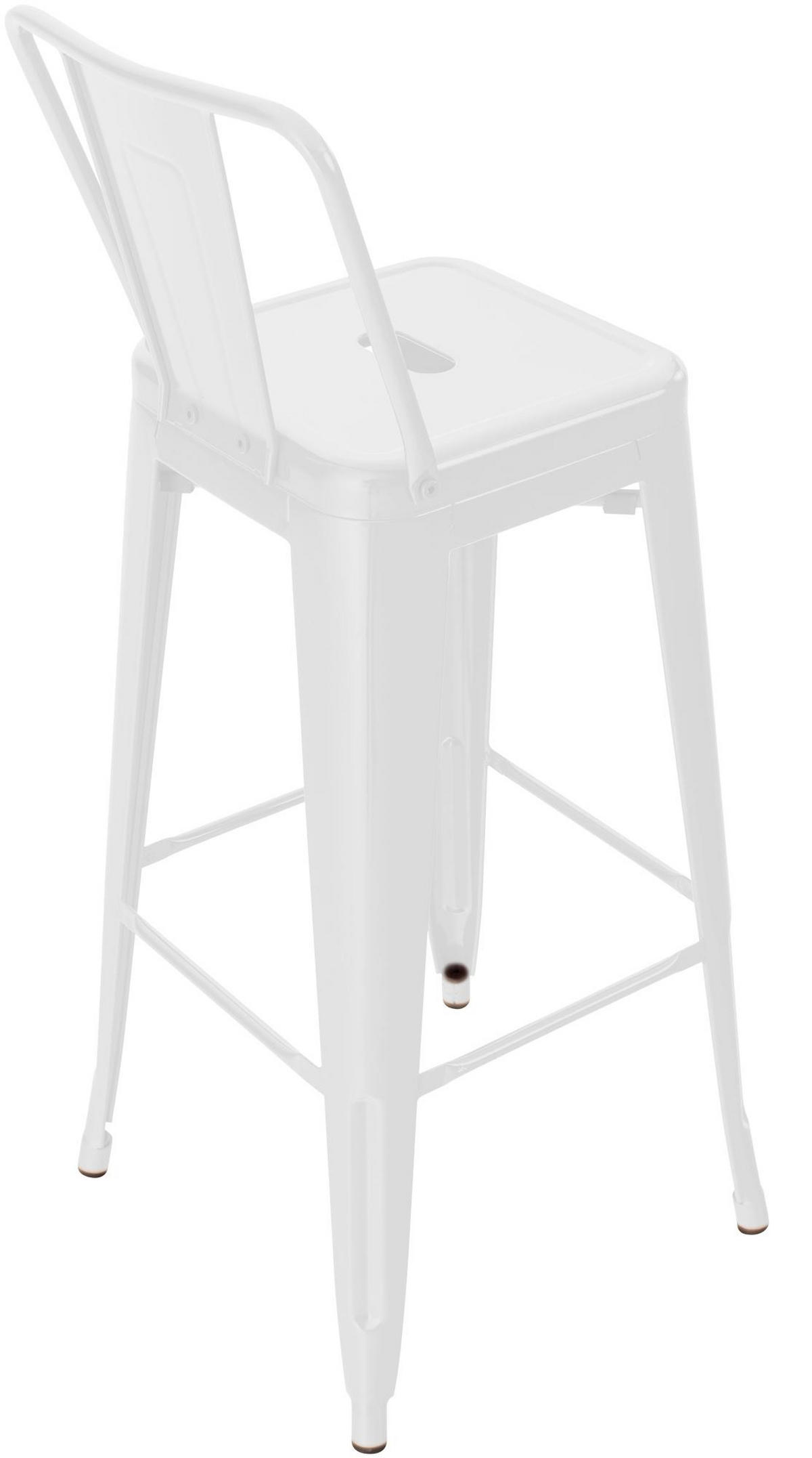 BARHOCKER 2er Set Lekel Metall Weiß - Weiß, Metall (44/96/43cm) - DELUKE