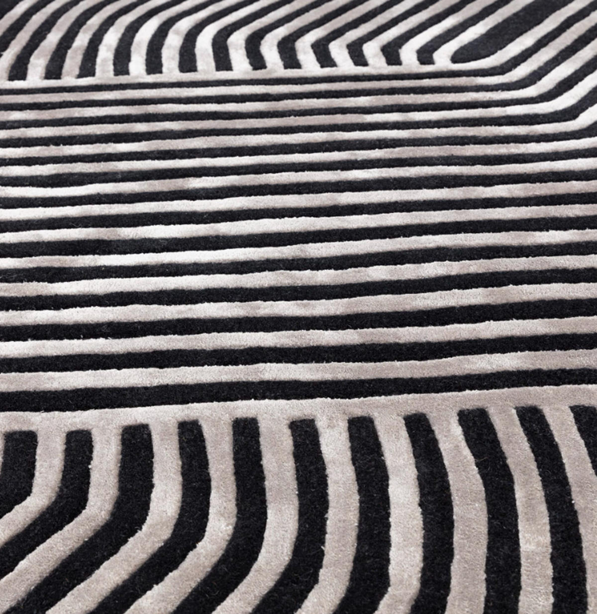 TEPPICH modern handgetuftet Wolle ACME Schwarz 120 x 170 cm - Schwarz, Naturmaterialien (120/170cm) - Novatrend