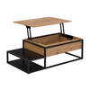 COUCHTISCH höhenverstellbar - MDF & Metall - Naturfarben & Schwarz - LUTESA - Hellbraun, Holz (110/60/38cm) - Vente-Unique