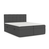 BOXBETT Lean 160/200 cm Anthrazit im Megan Stoff - Anthrazit/Schwarz, Holz/Holzwerkstoff (160/200cm) - AltaBeds