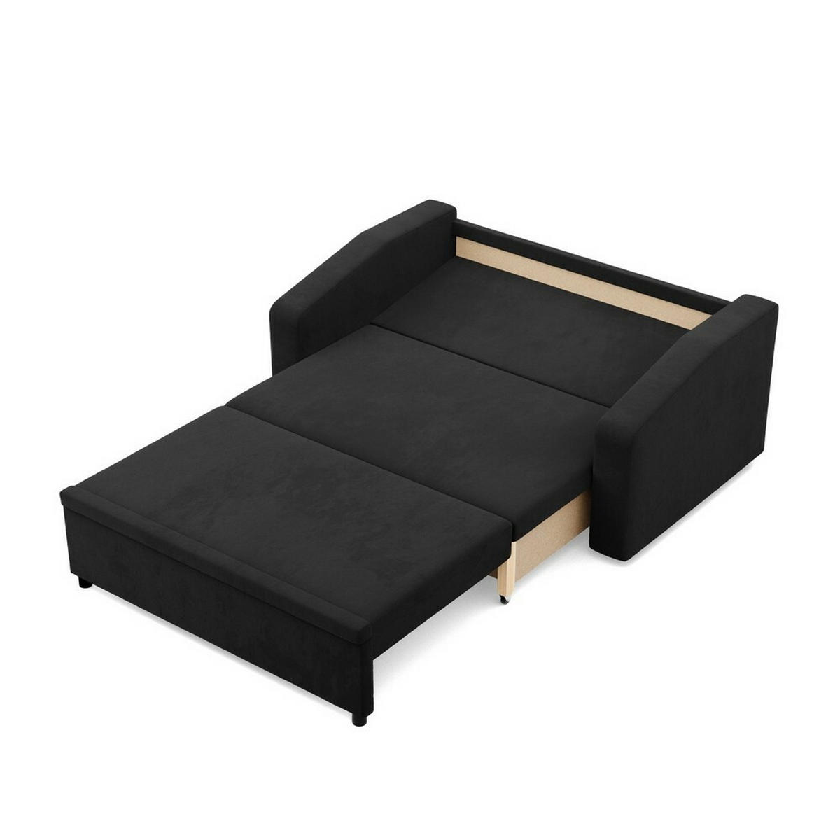 SOFA Neo mit abgeschrägter Armlehnen schwarz - Schwarz, Textil (148/90/87cm) - SIMKAM Furniture