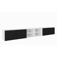 TV-SCHRANK Schwarz Weiß ALI Offene Fächer Dekorative Fronten 300 cm - Schwarz/Weiß, Holzwerkstoff (300/41/40cm) - Sepro Meble