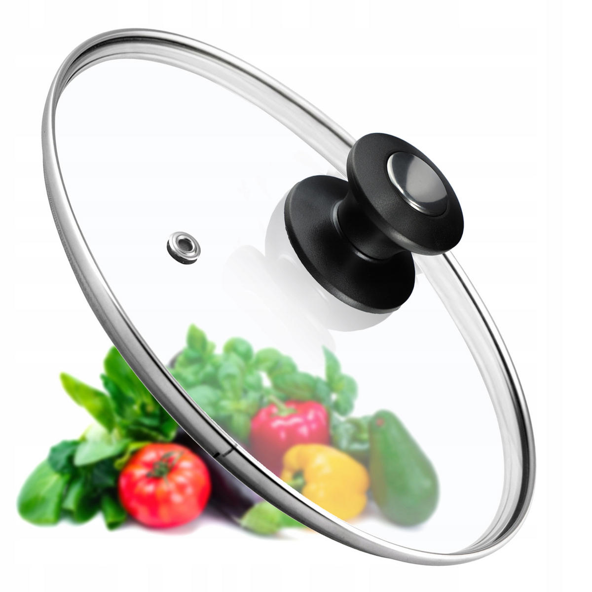 DECKEL mit Griff, 28 cm, 1 Stück - Transparent, Glas/Kunststoff (28cm) - KADAX