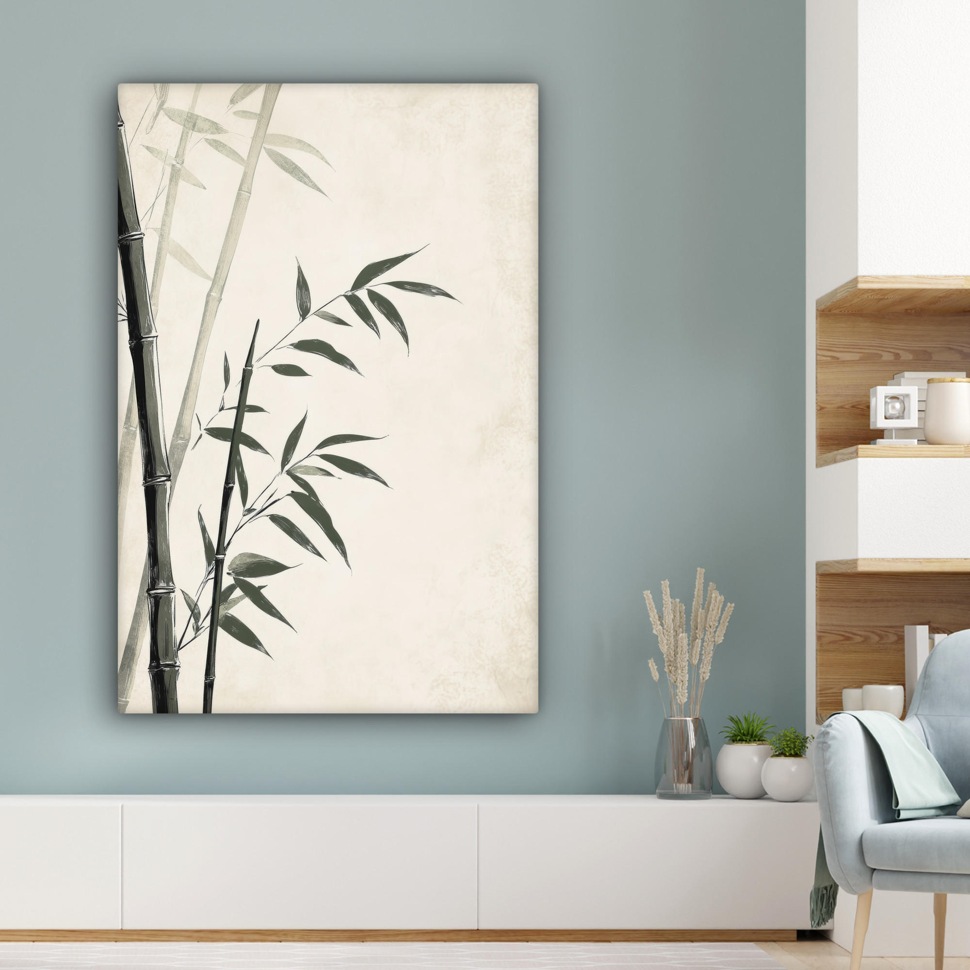 MuchoWow Leinwandbild Eukalyptusholz 80x120 cm