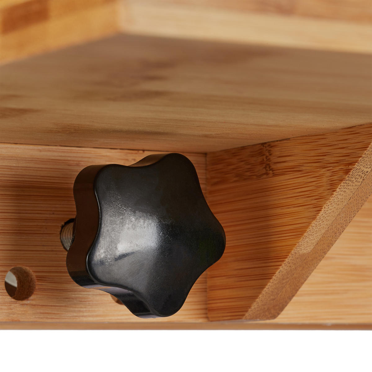 ORGANIZÉR na posteľný stolík - svetlohnedá, kov/drevo - Relaxdays