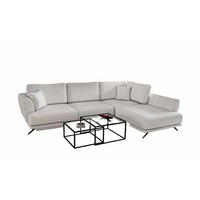 ECKSOFA mit Schlaffunktion und Bettkasten - Schwarz/Weiß, Textil/Metall (191/276cm) - Eltap