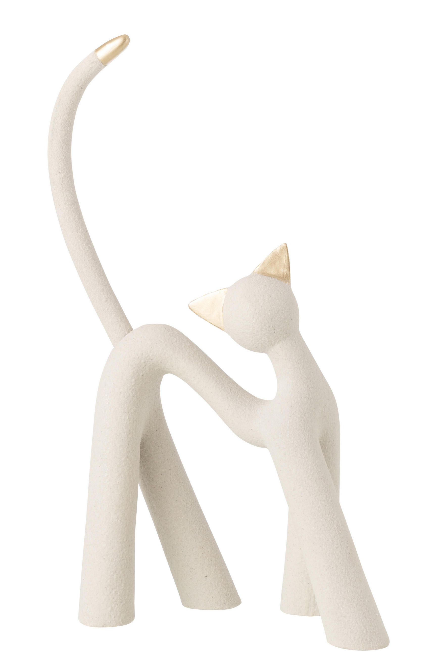 DEKOOBJEKT KATZE MODERN - Grau, Glas/Naturmaterialien (19/66.5/45cm) - J-Line