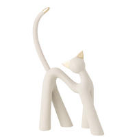 DEKOOBJEKT KATZE MODERN - Grau, Glas/Naturmaterialien (19/66.5/45cm) - J-Line