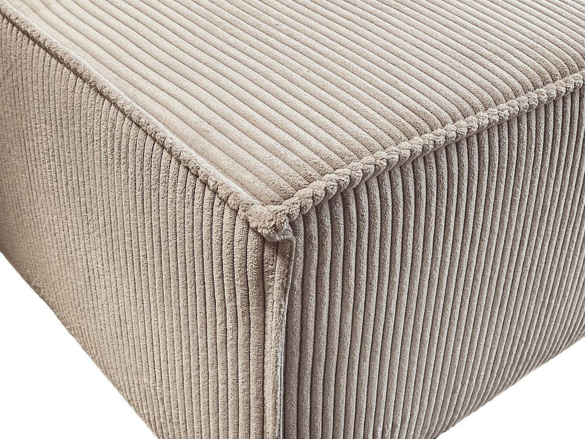 WOHNLANDSCHAFT Gepolstertes CARLO U Cord mit Schlaffunktion und Bettkasten, Poso 02 - Beige, Textil (315/83/143cm) - Lookway