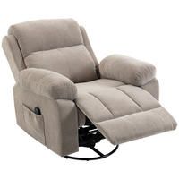 RELAXSESSEL Chenille Beige - Beige/Schwarz, Holzwerkstoff/Textil (97/104/97cm) - HOMCOM