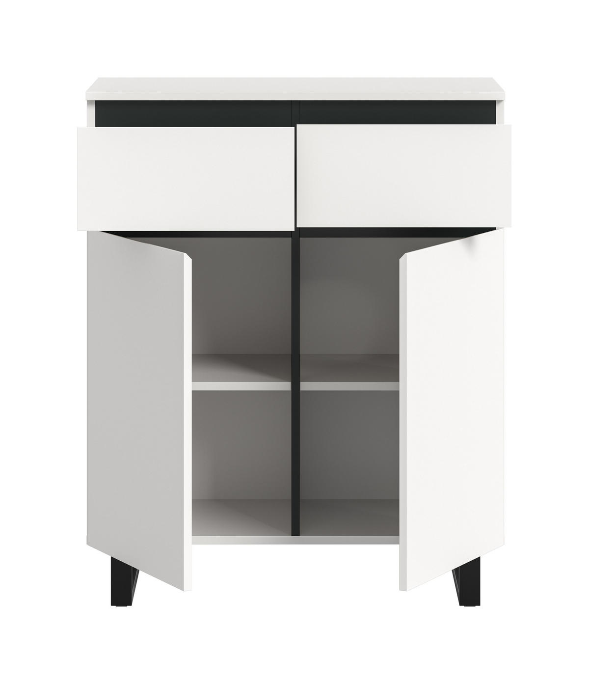 KOMMODE TOMASA (B/H/T: ca. 80/99/36 cm) in weiß/weiß - Weiß, Holzwerkstoff (80/99/36cm)