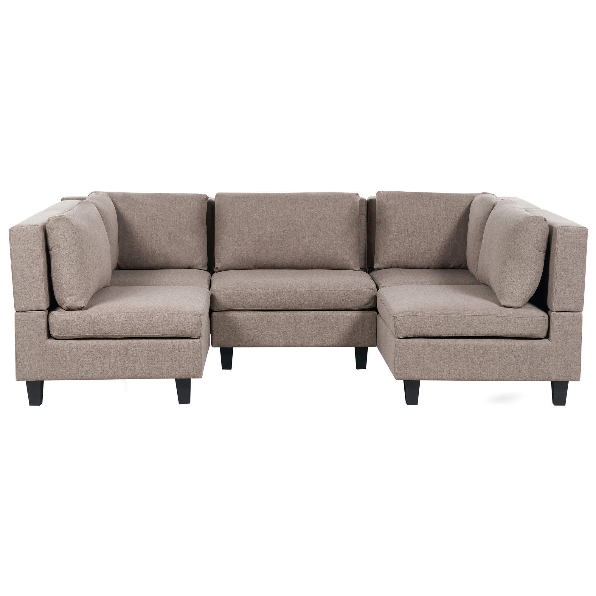 MODULARNA SOFA 5-SJED u-oblika smeđi tkanina Unstad - smeđa, tekstil (228/72/76cm) - Beliani