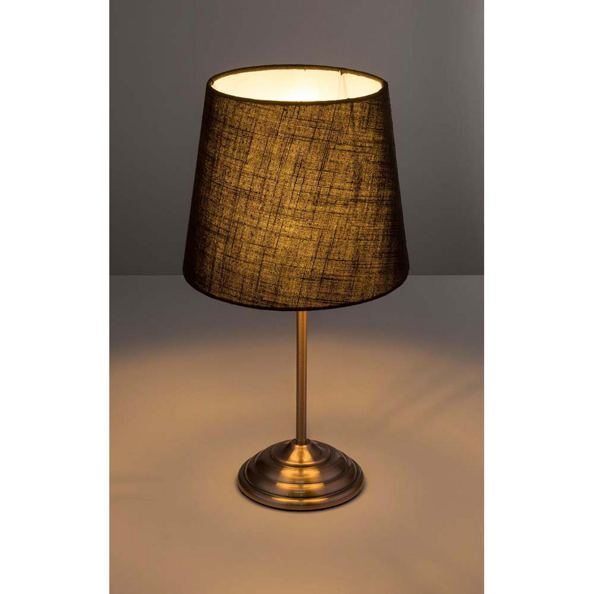 TISCHLEUCHTE JAROME Schwarz Textil - Schwarz, Metall (24/24/46cm) - Globo Lighting