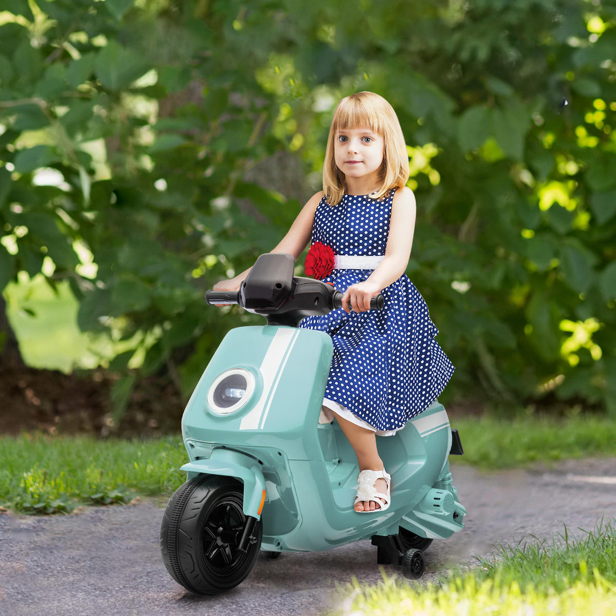 KINDER Elektro-Motorrad - Grün, Metall (90/39/61cm) - AIYAPLAY