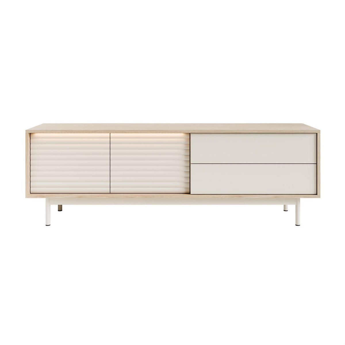 TV-SCHRANK FLORENCE mit LED-Beleuchtung - Kaschmir, Holzwerkstoff (160/53/40cm) - Lookway