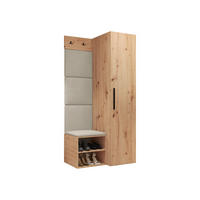 GARDEROBEN-SET Medi III - Beige/Schwarz, Holzwerkstoff/Kunststoff (40/191/50cm) - MIRJAN24