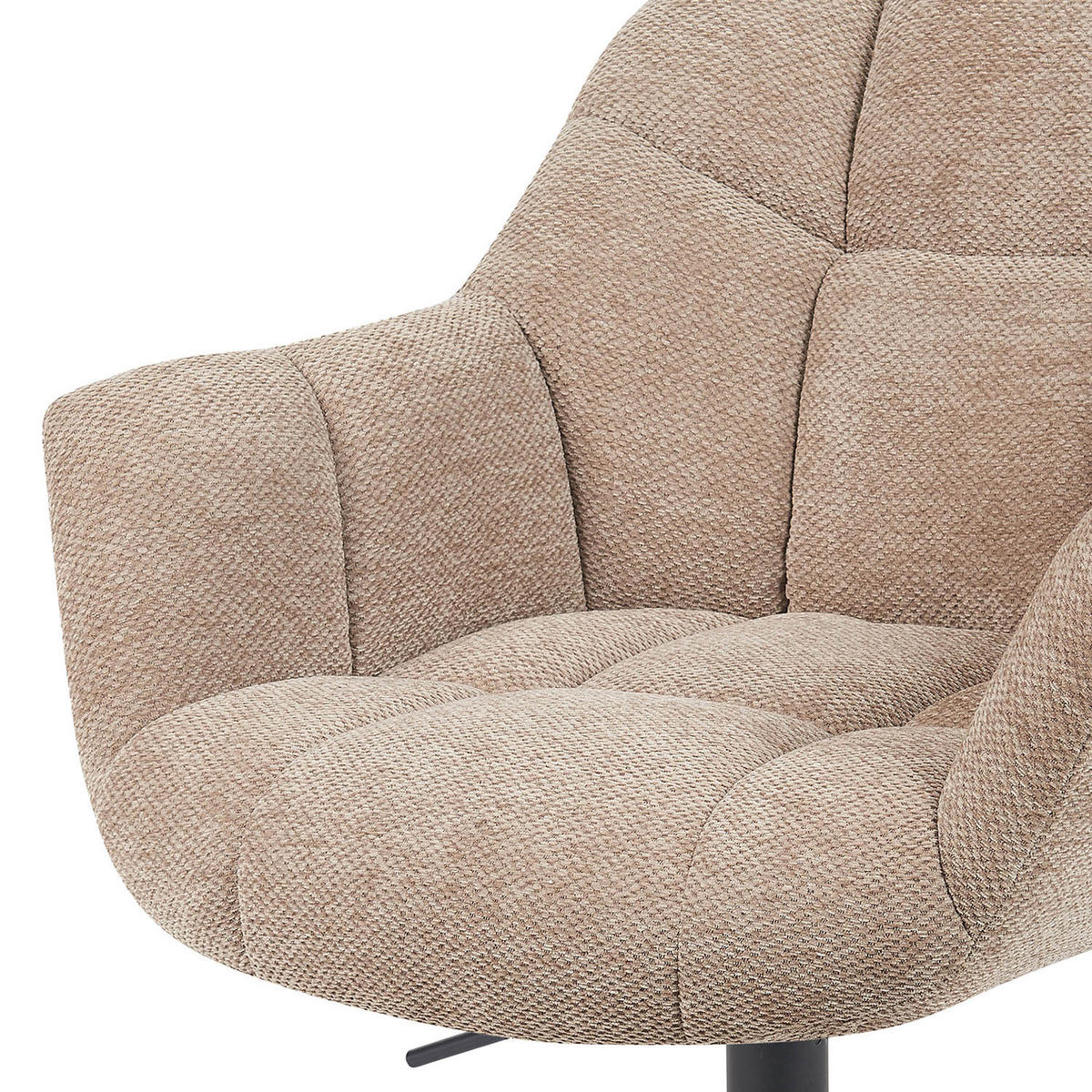 BÜROSTUHL Mika-Nuri - Beige/Schwarz, Textil/Metall (65/78/66cm) - DUBI Möbel