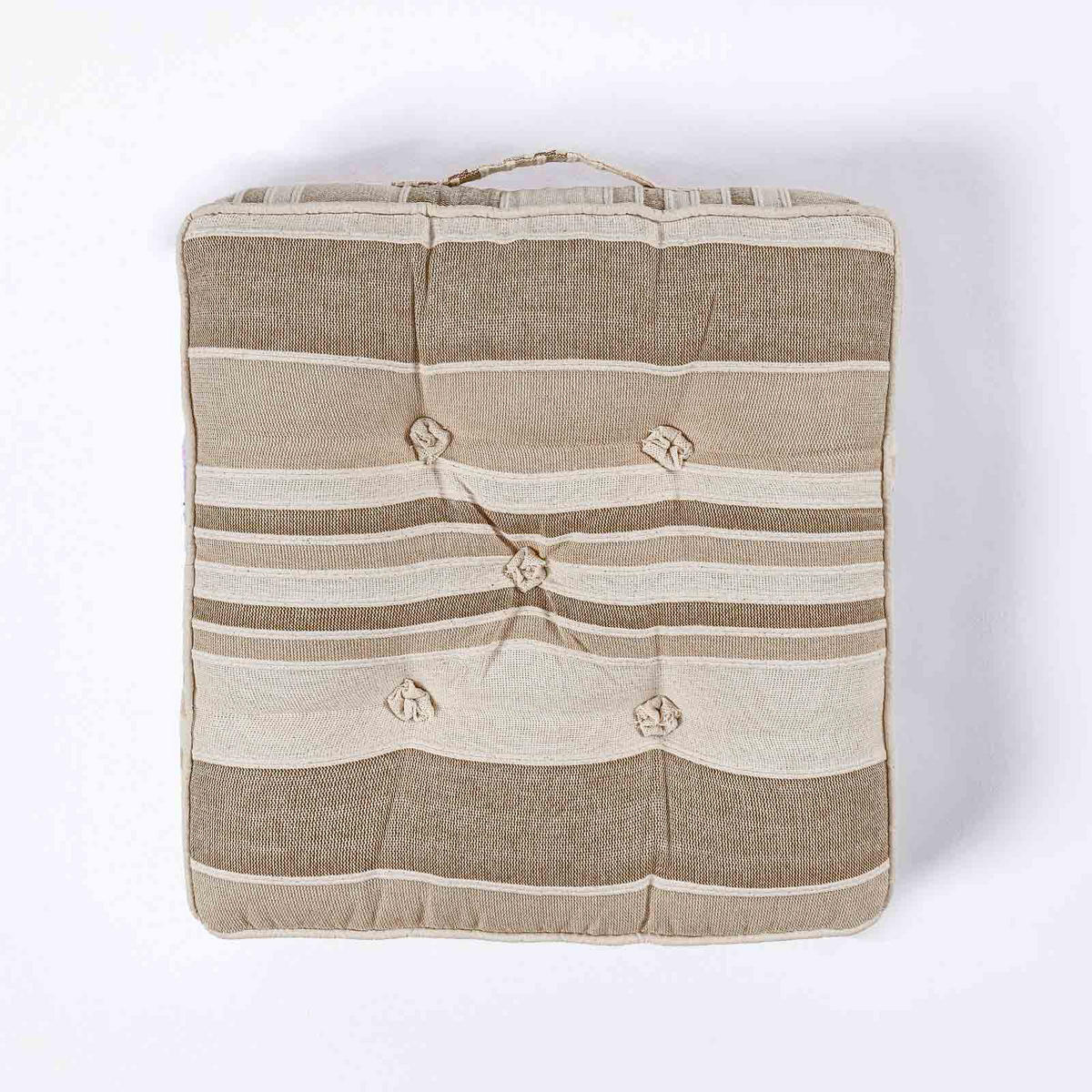 SITZKISSEN Morocco beige gestreift 40/40/8 cm - Beige, Textil (40/40/8cm) - Homescapes