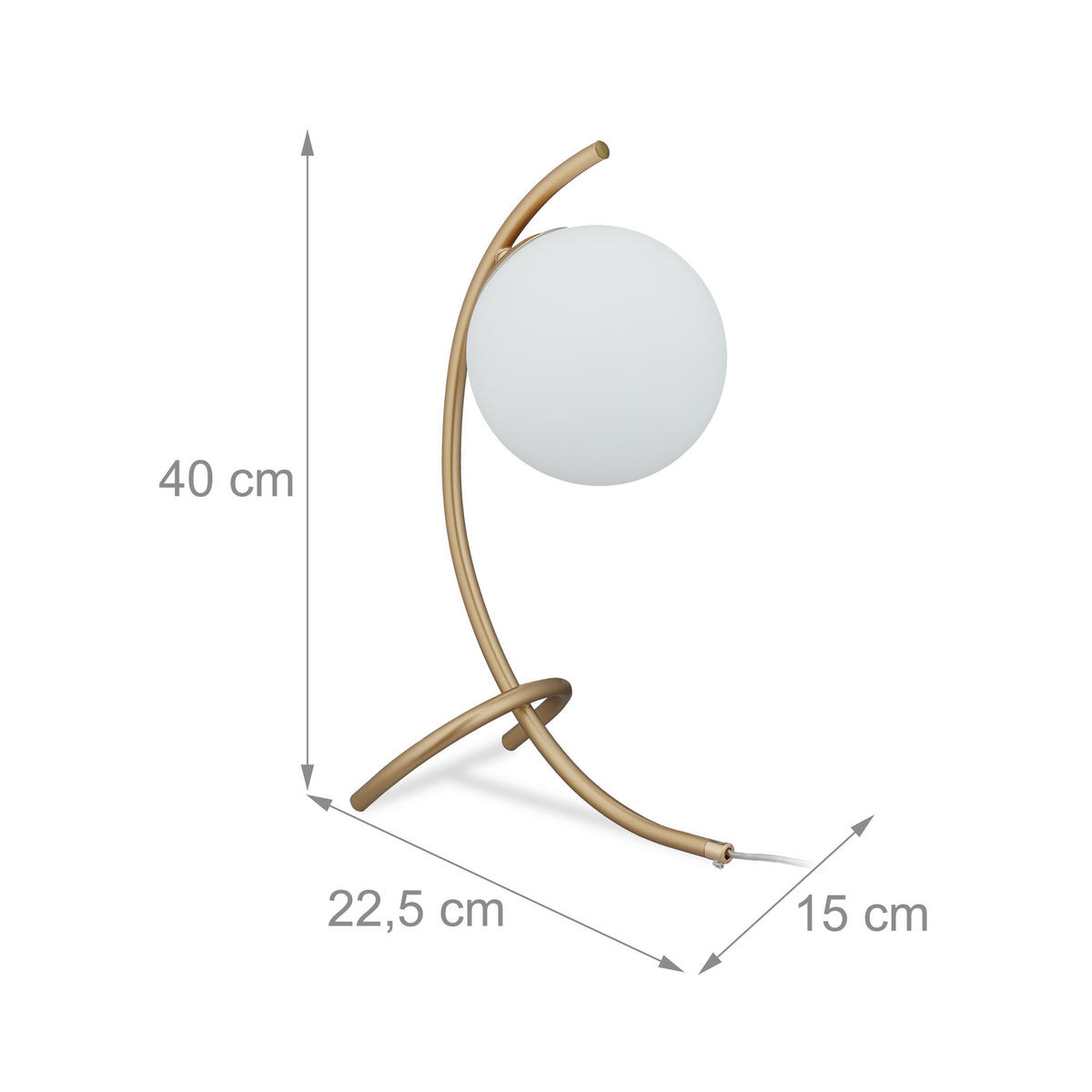 TISCHLAMPE - Multicolor, Glas/Metall (22.5/15/40cm) - Relaxdays