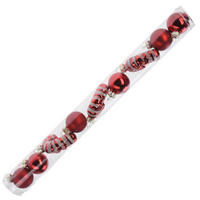 WEIHNACHTSKUGEL Santa Lila Rot 3/3/3 cm Kunstoff - Rot, Kunststoff (3/3/3cm) - Mondex