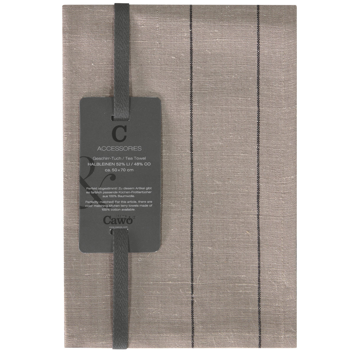 GESCHIRRTÜCHER CUISINE NATURE STREIFEN 532 MUSKAT - 33 - Braun, Textil (50/70cm) - Cawoe