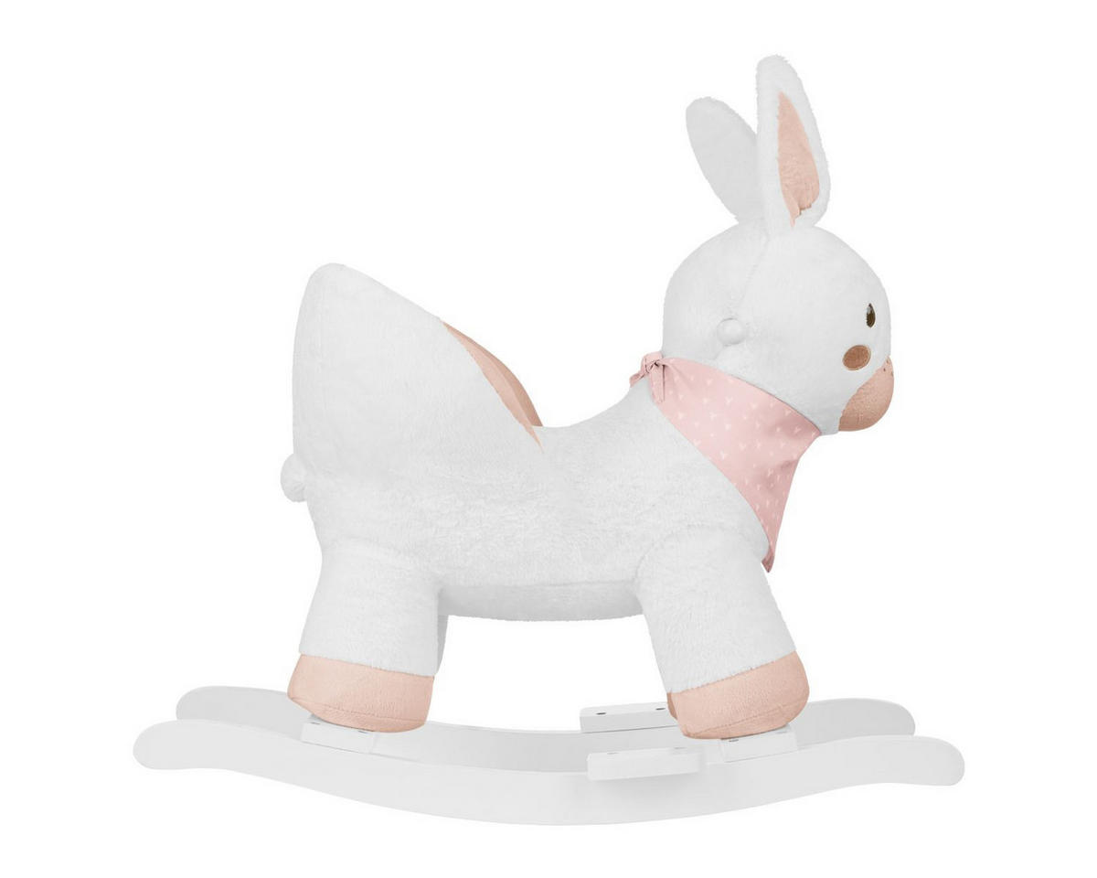 SCHAUKELTIER Hase rosa Plüsch, Sicherheitsgurt, Rückenlehne, Fußstützen, ab 12 Monate - Rosa, Textil (33/55/68cm) - Kikka boo