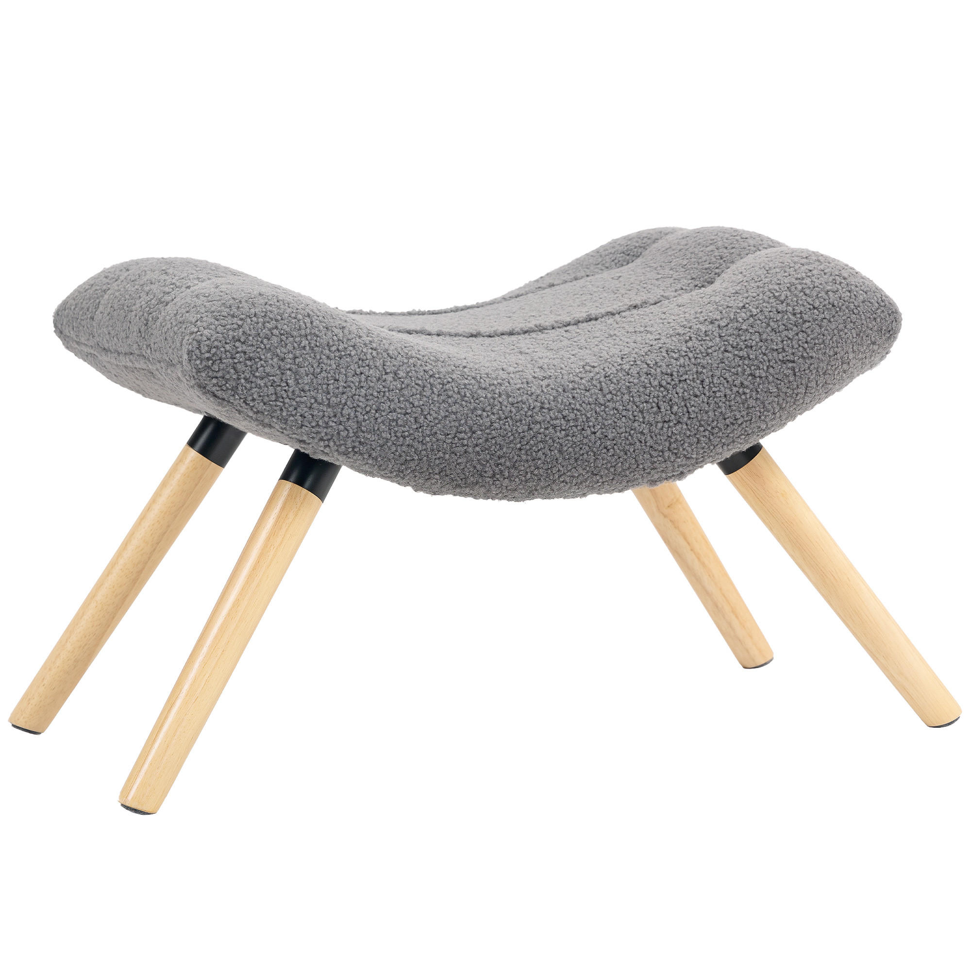 SITZHOCKER mit Berberfleece-Stoff, 67 x 45 x 38 cm, Dunkelgrau - Dunkelgrau, Kunststoff (45/38/67cm) - HOMCOM