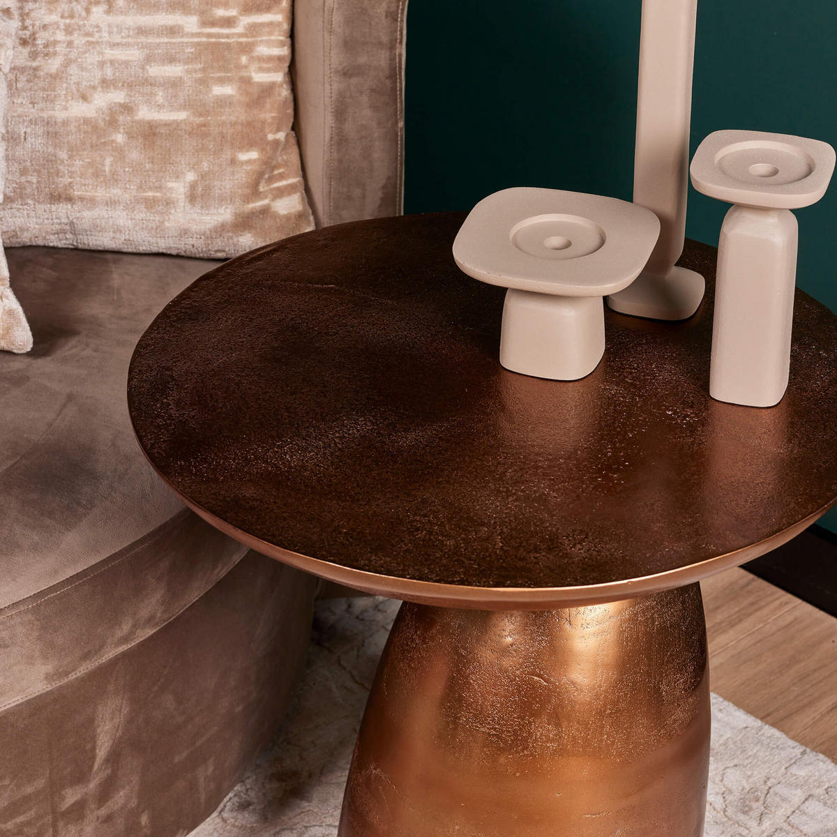 BEISTELLTISCH Jarah Bronze 55/55/55 cm - Bronzefarben, Metall (55/55/55cm) - Starfurn