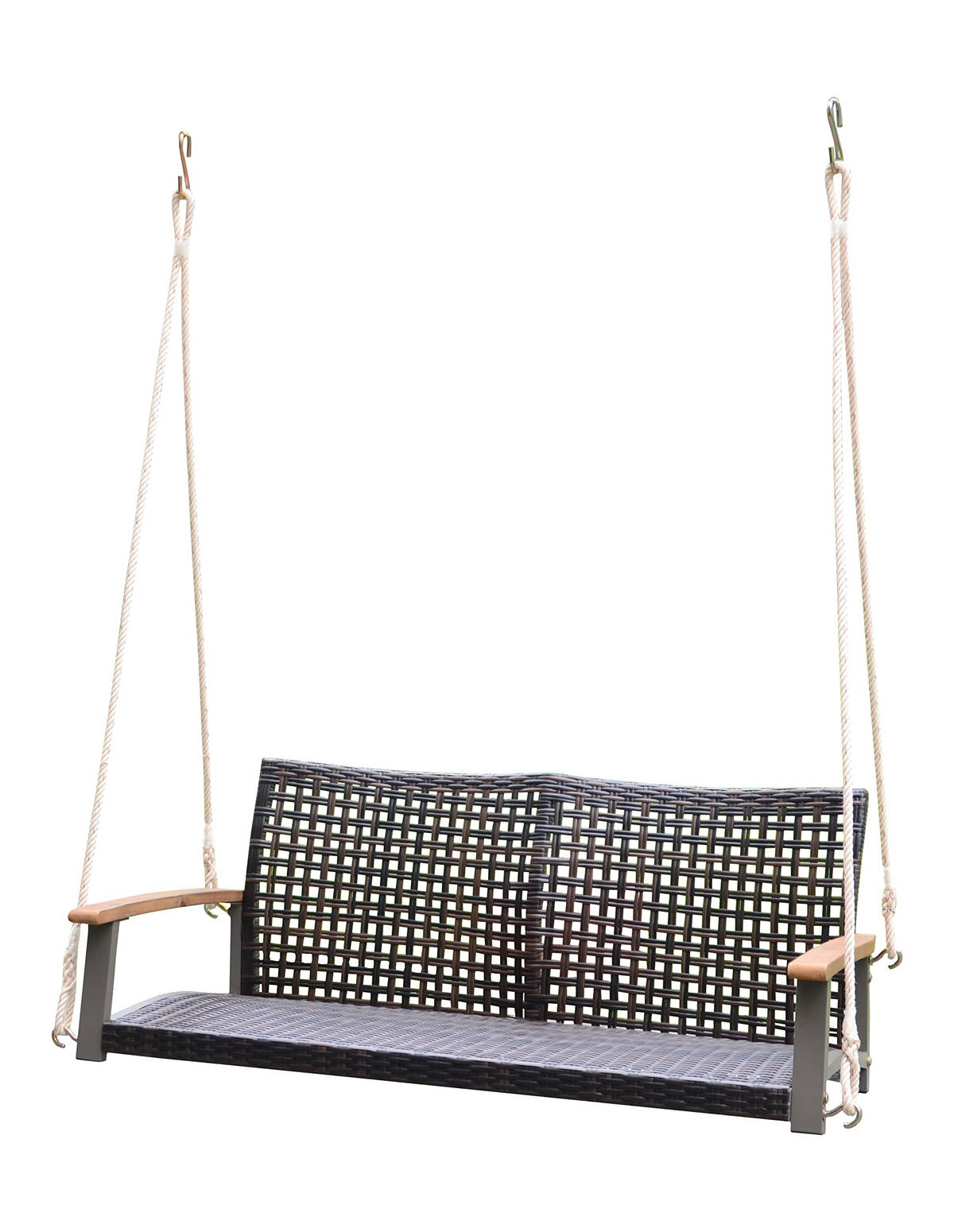 GARTEN-HÄNGEBANK Kiel braun Braun Hängebank - Braun, Holz (64/53/131cm) - DELUKE