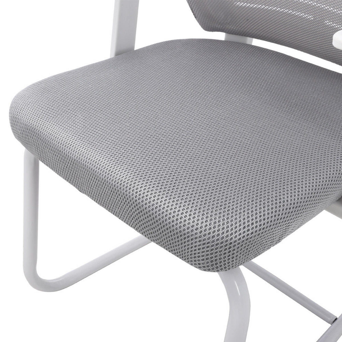 BÜROSTUHL 58/55/93 cm Ergonomisch Metall Grau - Weiß/Grau, Kunststoff/Textil (58/93/55cm) - Livingandhome