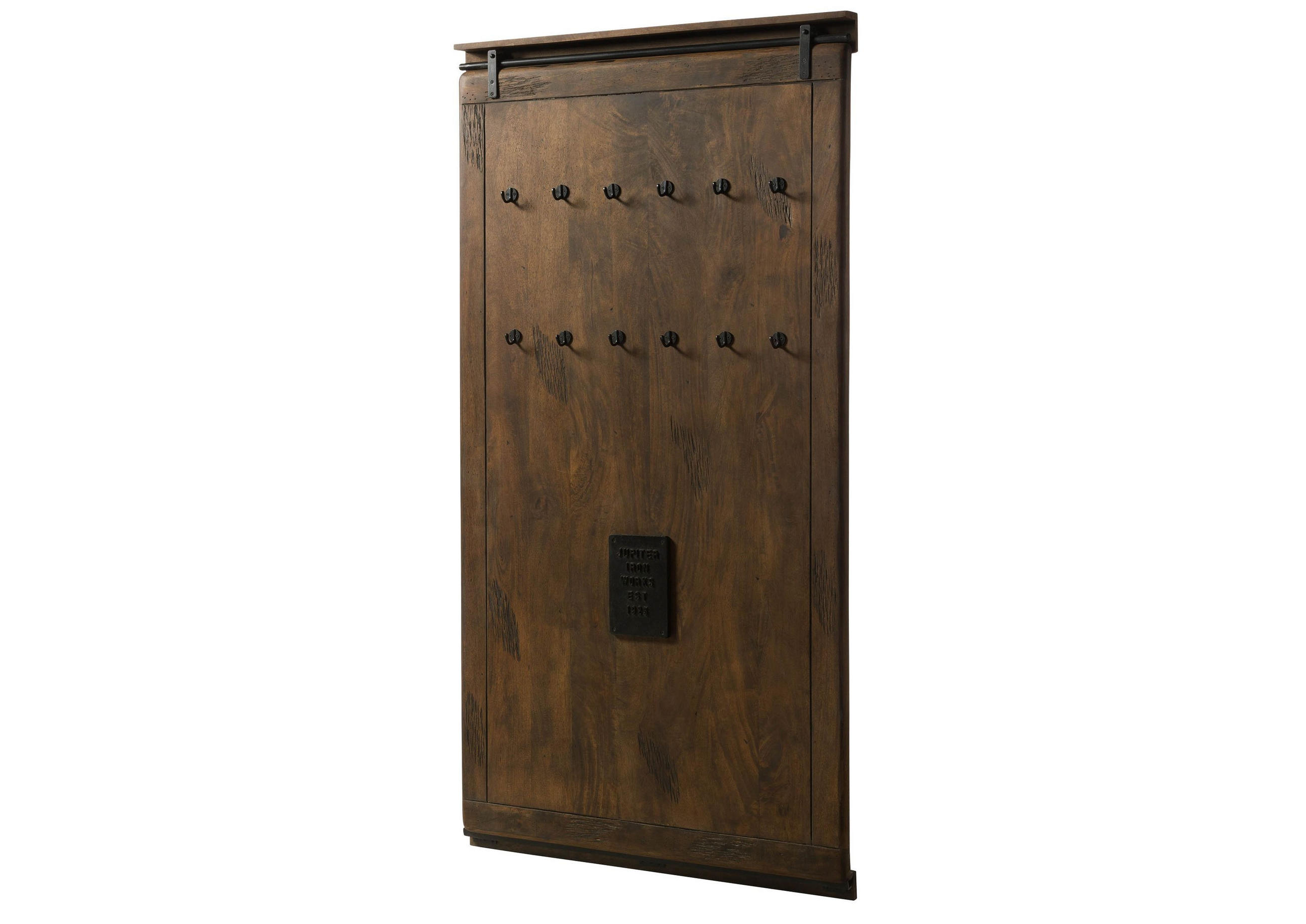 WANDGARDEROBE Mango 100x8x190 braun lackiert RAILWAY #4008 - Braun, Holz (100/190/8cm) - Massivmoebel24