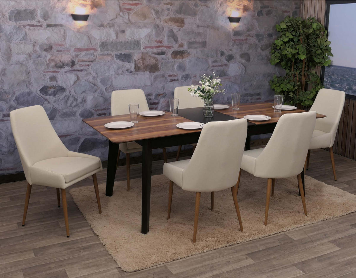 ESSZIMMERSTUHL Beige 6er-Set - Beige, Textil (50/92/60cm) - MCW