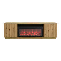 TV-BOARD - 163 cm x 40 cm - holz - schwarz, naturfarben hell Yevina - Schwarz/Naturfarben, Glas/Holz (163/48/40cm) - Vente-Unique
